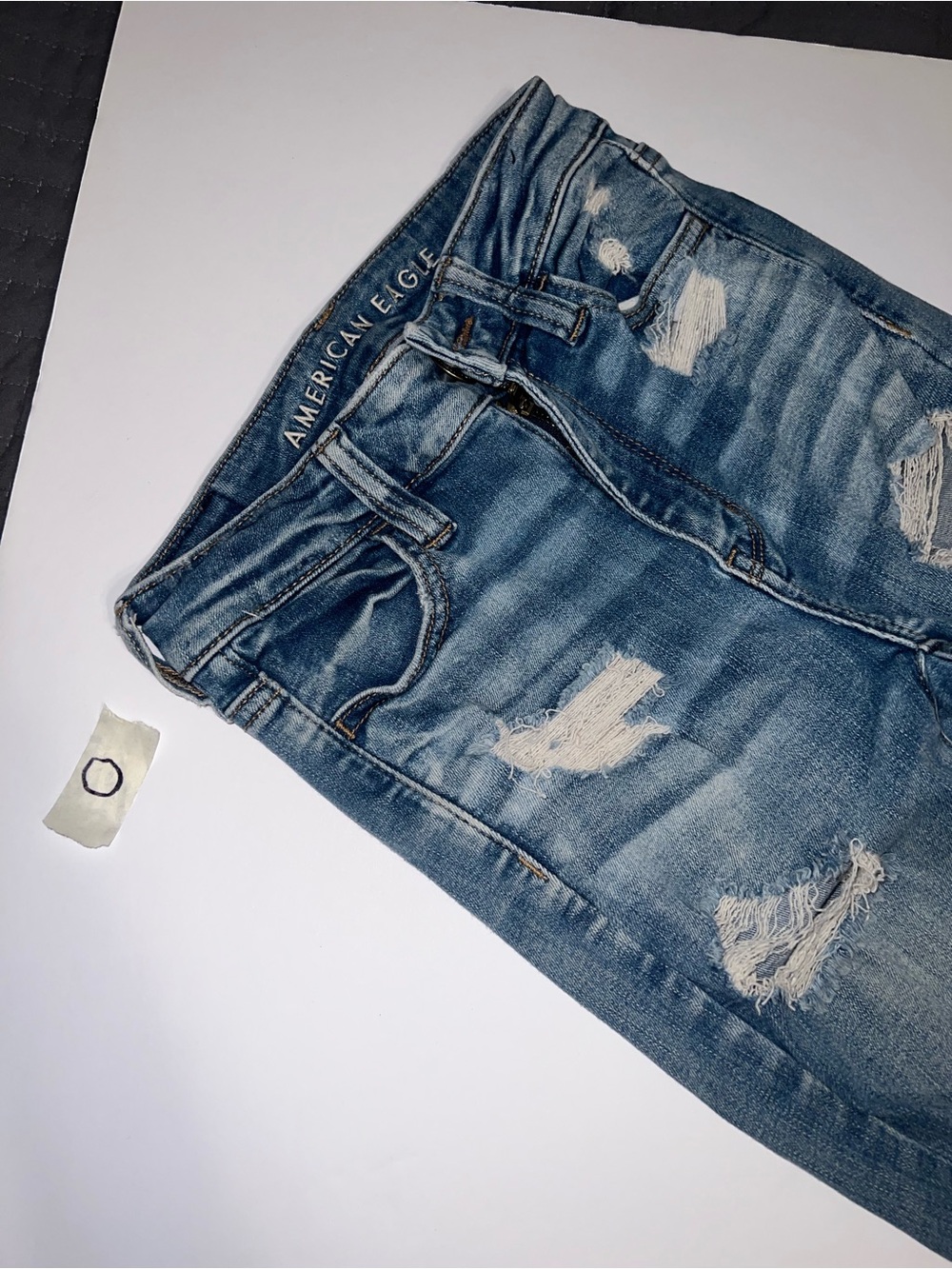 American Eagle Outfitters Distressed Medium Blue Boyfriend Jeans